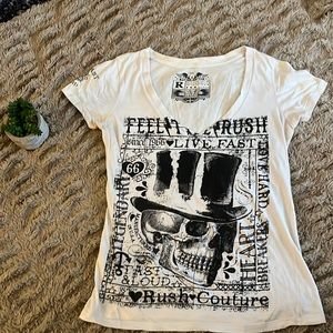 Size L Rush Couture Skull tee